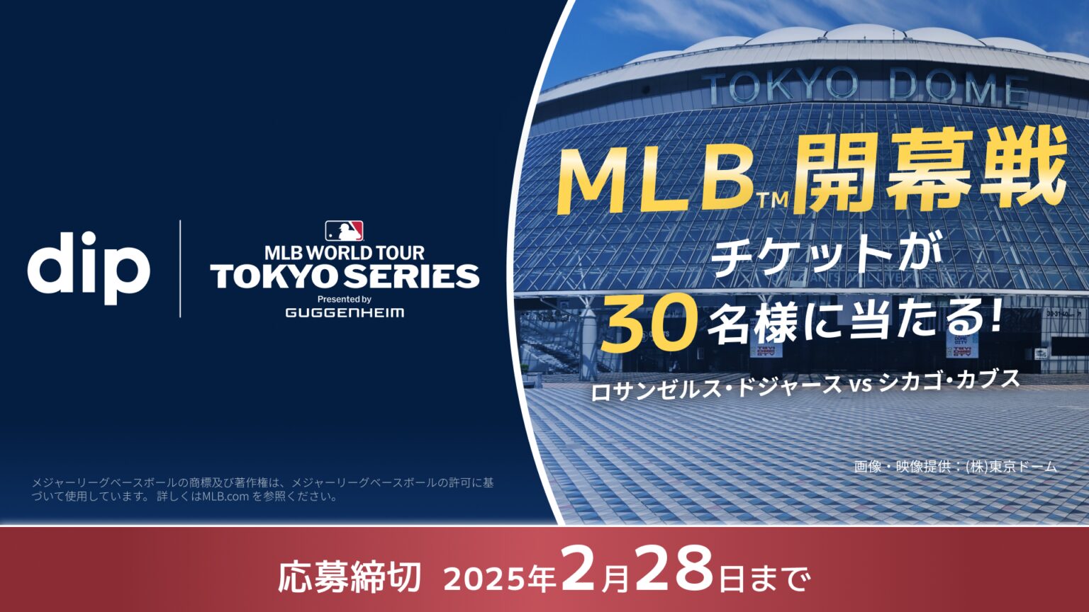 ディップ企業用MLB開幕戦チケットキャンペーン