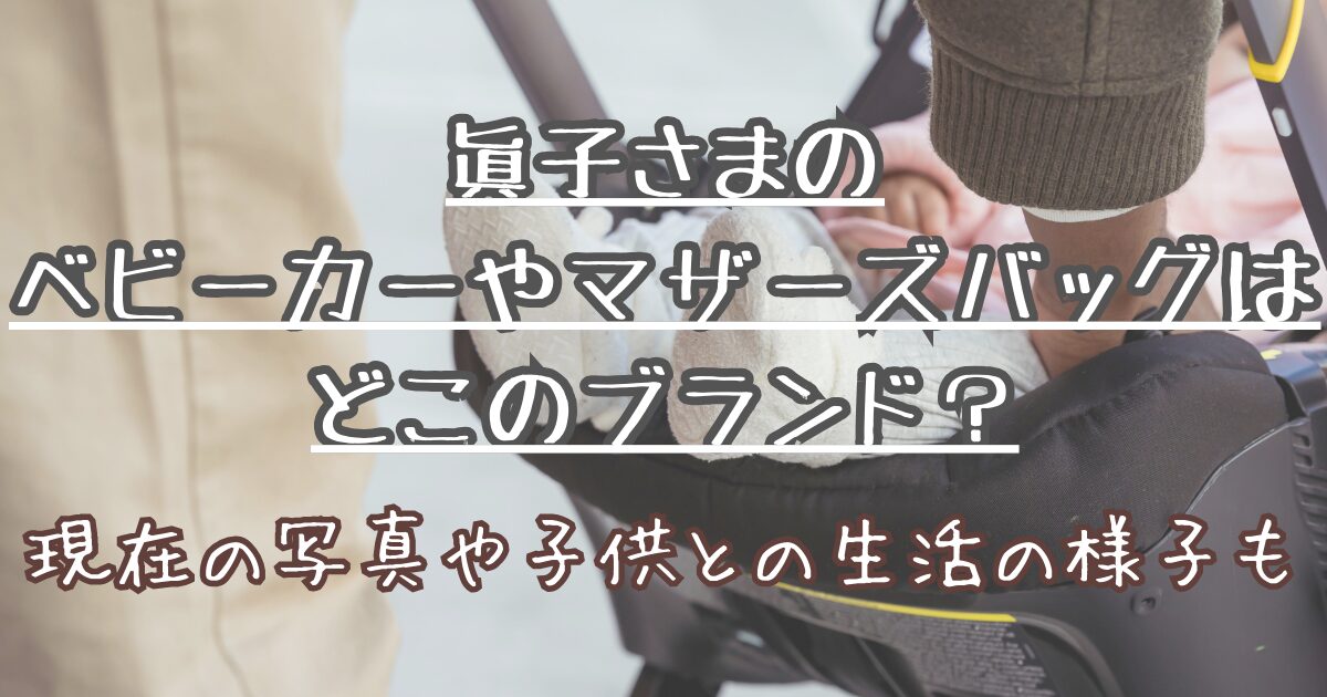 眞子さまのベビーカーやマザーズバッグはどこのブランド？現在の写真や子供との生活の様子も